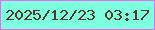 文字の大きさ：1、枠の色：f068f2、背景の色：7cfedf、文字の色：573528 無料ブログパーツのブログ時計