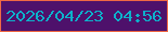 文字の大きさ：3、枠の色：f06944、背景の色：4e116b、文字の色：0db1cb 無料ブログパーツのブログ時計