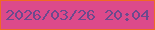 文字の大きさ：1、枠の色：f06a23、背景の色：dc4a8b、文字の色：6d498d 無料ブログパーツのブログ時計