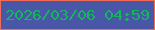 文字の大きさ：1、枠の色：f06b56、背景の色：4958a6、文字の色：14b65e 無料ブログパーツのブログ時計