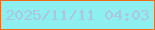 文字の大きさ：2、枠の色：f06c16、背景の色：8defef、文字の色：acc4de 無料ブログパーツのブログ時計