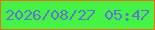 文字の大きさ：3、枠の色：f06c1b、背景の色：44f444、文字の色：6373d3 無料ブログパーツのブログ時計