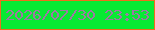 文字の大きさ：4、枠の色：f06d1c、背景の色：08ea33、文字の色：9d79a3 無料ブログパーツのブログ時計