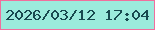 文字の大きさ：2、枠の色：f06f9d、背景の色：9bebdc、文字の色：184a4f 無料ブログパーツのブログ時計