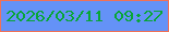 文字の大きさ：4、枠の色：f07157、背景の色：6492f7、文字の色：07a635 無料ブログパーツのブログ時計