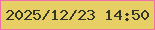 文字の大きさ：1、枠の色：f071aa、背景の色：e7cf65、文字の色：323825 無料ブログパーツのブログ時計