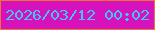 文字の大きさ：3、枠の色：f07333、背景の色：d512bb、文字の色：45c4f1 無料ブログパーツのブログ時計