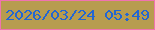 文字の大きさ：2、枠の色：f073b0、背景の色：b79c4f、文字の色：2266d3 無料ブログパーツのブログ時計