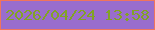 文字の大きさ：3、枠の色：f0745c、背景の色：996dcd、文字の色：82a325 無料ブログパーツのブログ時計