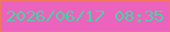 文字の大きさ：3、枠の色：f0765f、背景の色：eb63bd、文字の色：49d2a4 無料ブログパーツのブログ時計