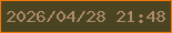 文字の大きさ：5、枠の色：f0780a、背景の色：4b4422、文字の色：ac8b67 無料ブログパーツのブログ時計