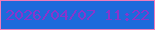 文字の大きさ：5、枠の色：f07bbb、背景の色：1e6adb、文字の色：8935cc 無料ブログパーツのブログ時計