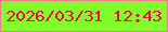文字の大きさ：2、枠の色：f07c89、背景の色：81fc2a、文字の色：eb1041 無料ブログパーツのブログ時計