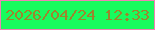 文字の大きさ：4、枠の色：f081b4、背景の色：18fb5d、文字の色：9d852d 無料ブログパーツのブログ時計
