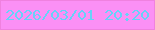 文字の大きさ：1、枠の色：f081df、背景の色：fb90f5、文字の色：66d2f8 無料ブログパーツのブログ時計