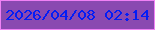 文字の大きさ：5、枠の色：f081f5、背景の色：8a49b1、文字の色：031df5 無料ブログパーツのブログ時計