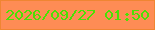 文字の大きさ：5、枠の色：f08532、背景の色：fe8c55、文字の色：4ae104 無料ブログパーツのブログ時計
