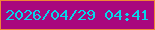 文字の大きさ：5、枠の色：f08537、背景の色：a9077e、文字の色：05d7e9 無料ブログパーツのブログ時計