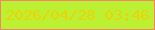 文字の大きさ：3、枠の色：f0856a、背景の色：bbf132、文字の色：ebd308 無料ブログパーツのブログ時計