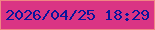 文字の大きさ：2、枠の色：f08684、背景の色：da3484、文字の色：09159c 無料ブログパーツのブログ時計