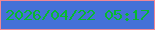 文字の大きさ：4、枠の色：f08795、背景の色：4471d7、文字の色：07ba2f 無料ブログパーツのブログ時計