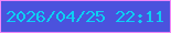 文字の大きさ：5、枠の色：f087f8、背景の色：4b52dd、文字の色：0dcff4 無料ブログパーツのブログ時計