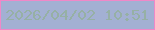 文字の大きさ：1、枠の色：f088c8、背景の色：a3b0d3、文字の色：96b0a5 無料ブログパーツのブログ時計