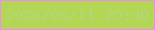 文字の大きさ：1、枠の色：f089fa、背景の色：b5d555、文字の色：aed87a 無料ブログパーツのブログ時計