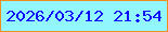文字の大きさ：2、枠の色：f08e1d、背景の色：91f6fd、文字の色：0c0efb 無料ブログパーツのブログ時計