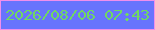 文字の大きさ：4、枠の色：f08fec、背景の色：6874fd、文字の色：70d863 無料ブログパーツのブログ時計