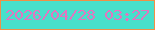 文字の大きさ：3、枠の色：f09046、背景の色：48e0cb、文字の色：e275c0 無料ブログパーツのブログ時計