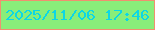 文字の大きさ：5、枠の色：f09070、背景の色：89ee7a、文字の色：0cd7e5 無料ブログパーツのブログ時計