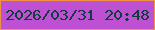 文字の大きさ：2、枠の色：f09143、背景の色：be51d3、文字の色：0e4039 無料ブログパーツのブログ時計