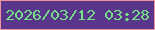 文字の大きさ：5、枠の色：f0939d、背景の色：59358c、文字の色：73e086 無料ブログパーツのブログ時計