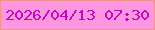 文字の大きさ：4、枠の色：f0948b、背景の色：fd98e0、文字の色：c406be 無料ブログパーツのブログ時計