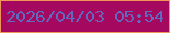 文字の大きさ：2、枠の色：f09658、背景の色：a5085f、文字の色：6069bd 無料ブログパーツのブログ時計