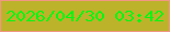 文字の大きさ：2、枠の色：f09783、背景の色：bcb32a、文字の色：04f613 無料ブログパーツのブログ時計
