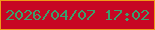 文字の大きさ：5、枠の色：f09919、背景の色：c70623、文字の色：3ba06c 無料ブログパーツのブログ時計