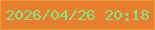 文字の大きさ：3、枠の色：f09938、背景の色：e87f30、文字の色：87e37b 無料ブログパーツのブログ時計