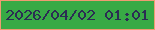 文字の大きさ：3、枠の色：f09b72、背景の色：38aa45、文字の色：2b2d53 無料ブログパーツのブログ時計