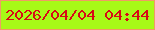 文字の大きさ：4、枠の色：f09c64、背景の色：a7fa17、文字の色：d80a16 無料ブログパーツのブログ時計