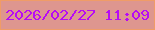 文字の大きさ：5、枠の色：f09c67、背景の色：de968f、文字の色：b70bf4 無料ブログパーツのブログ時計