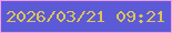 文字の大きさ：2、枠の色：f09cef、背景の色：5c5ad7、文字の色：dec358 無料ブログパーツのブログ時計