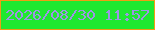 文字の大きさ：4、枠の色：f09d14、背景の色：1fe830、文字の色：9d95e5 無料ブログパーツのブログ時計