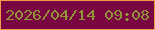 文字の大きさ：1、枠の色：f09d4b、背景の色：790640、文字の色：919537 無料ブログパーツのブログ時計