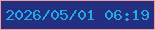 文字の大きさ：5、枠の色：f09e98、背景の色：232f80、文字の色：25a9e6 無料ブログパーツのブログ時計