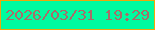 文字の大きさ：2、枠の色：f0a708、背景の色：00fb9f、文字の色：a86c69 無料ブログパーツのブログ時計