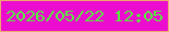 文字の大きさ：2、枠の色：f0a76e、背景の色：eb0ccf、文字の色：55ef3b 無料ブログパーツのブログ時計