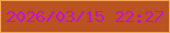 文字の大きさ：2、枠の色：f0a853、背景の色：bb5221、文字の色：c310d7 無料ブログパーツのブログ時計