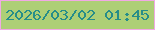 文字の大きさ：5、枠の色：f0a9e4、背景の色：adcf76、文字の色：268d89 無料ブログパーツのブログ時計